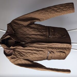 Zara Basic Quilted Tan Coat